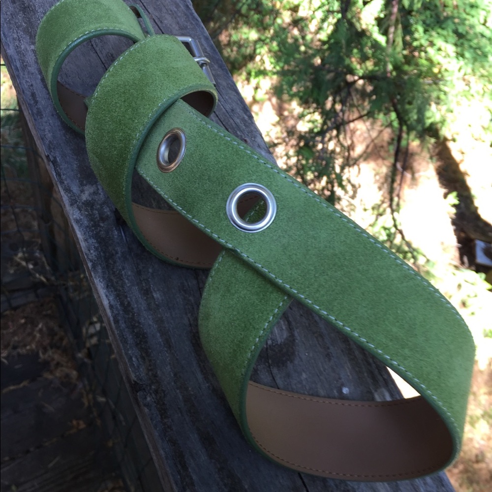 Retro 60’s style green suede belt